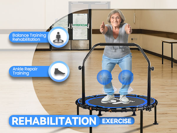 KA U-Bar 40-inch bungee fitness trampoline with adjustable handles