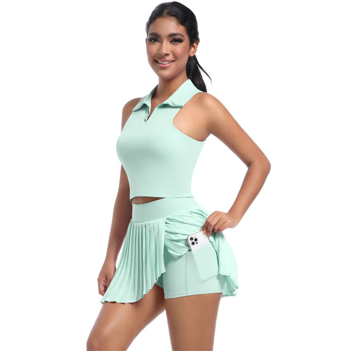 Daffodil Crop Tank & Pleats Mini Skirt
