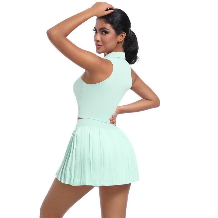 Daffodil Crop Tank & Pleats Mini Skirt