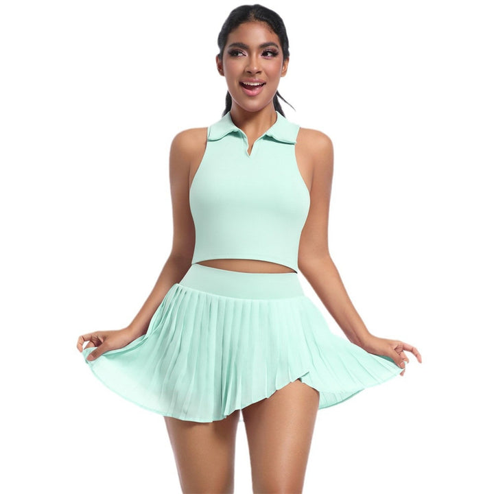 Daffodil Crop Tank & Pleats Mini Skirt