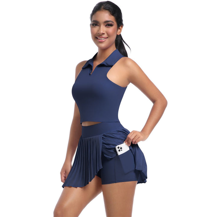 Daffodil Crop Tank & Pleats Mini Skirt