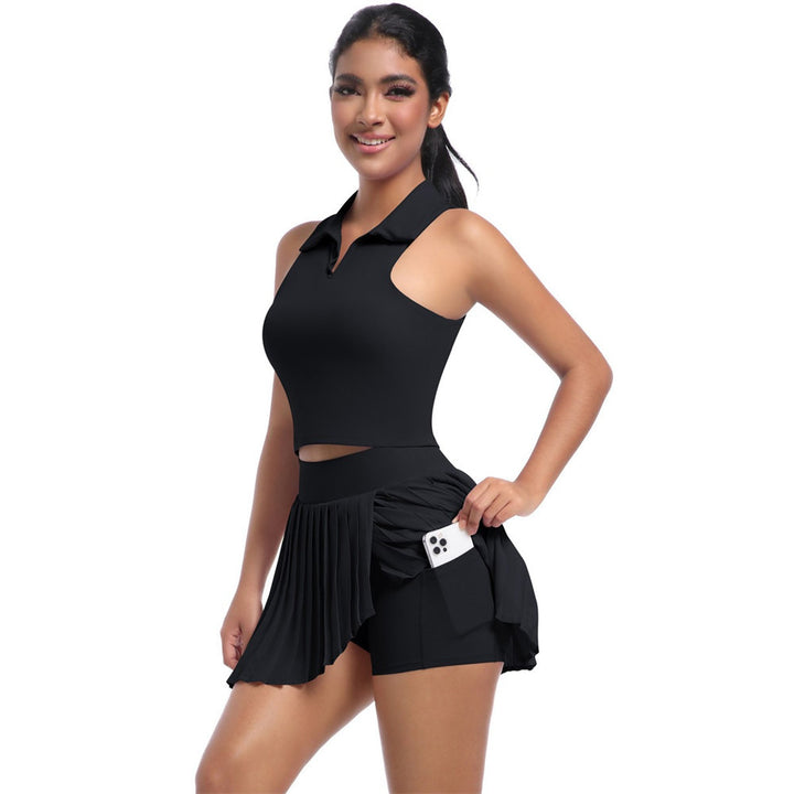 Daffodil Crop Tank & Pleats Mini Skirt
