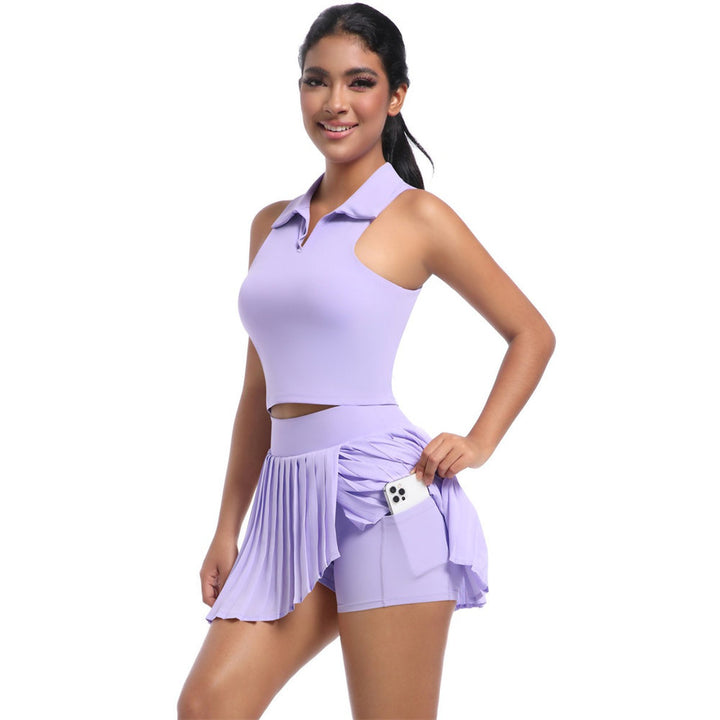 Daffodil Crop Tank & Pleats Mini Skirt