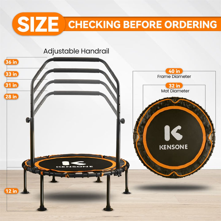 KA U-Bar Bungee Trampoline with pre-installed 8mm bungee cords and 10mm safety pad for quick and safe setup