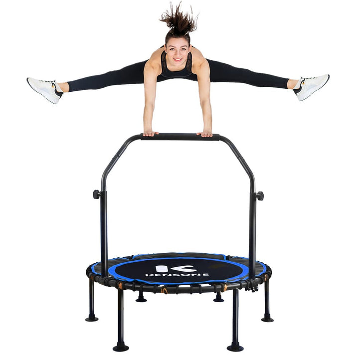 Kensone KA Blue 40-inch bungee fitness rebounder with U-shaped handle bar