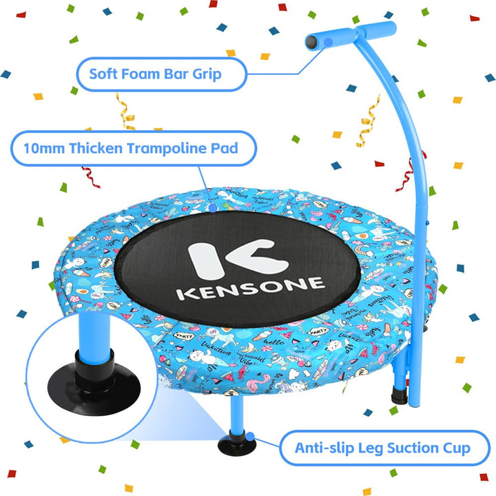 Adjustable handles on Kensone 36-inch T-Bar Trampoline for kids.